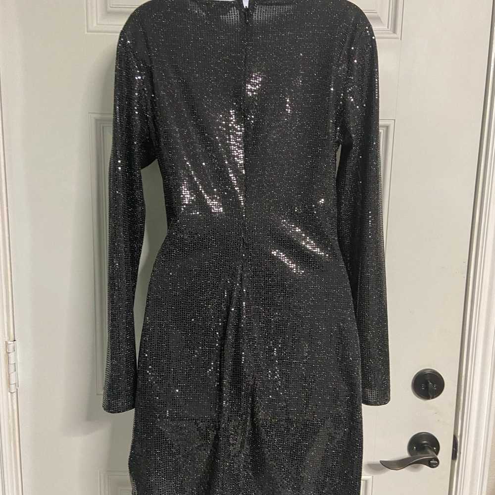 8- H&M Black Sequined Midi Dress - image 8