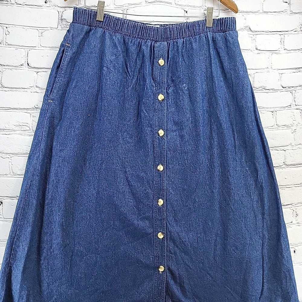 Vintage Koret Vintage Denim Skirt womens Sz 18 Fu… - image 3