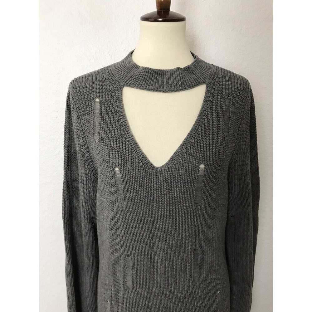 Mod X Sweater Dress Midi Asymmetric Distressed Cu… - image 2