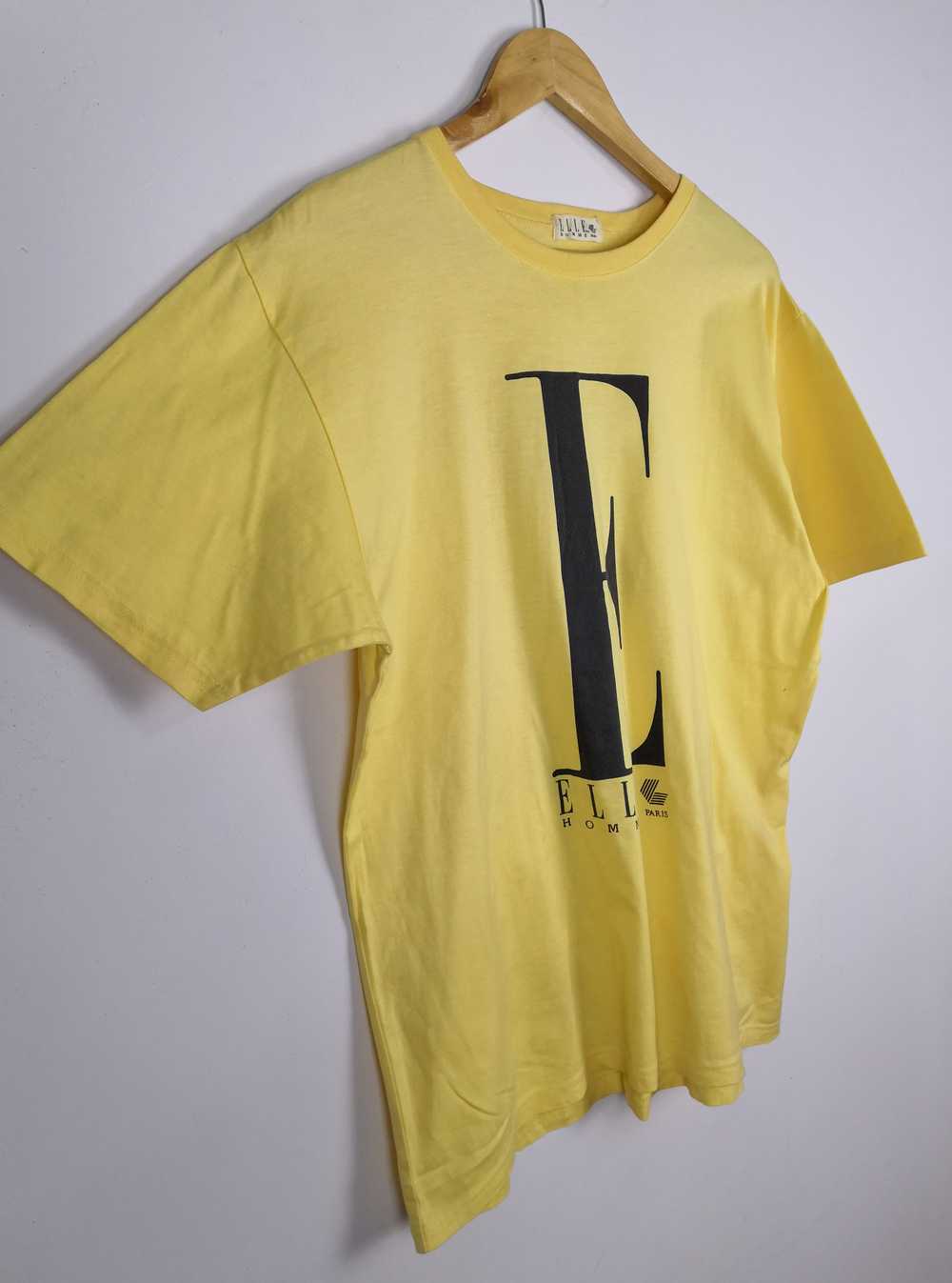 Designer - Vintage Elle Paris T-Shirt Big Logo Sp… - image 3
