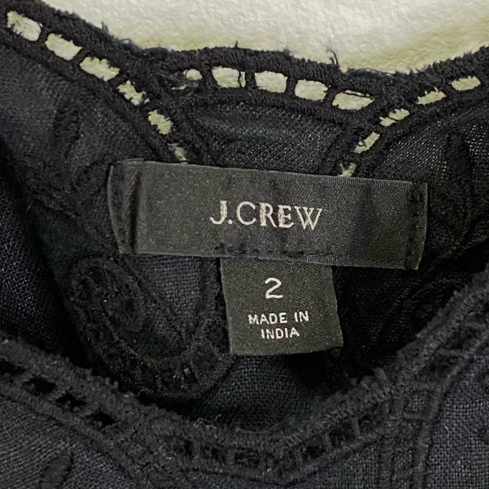 J Crew Linen Embroidered Drawstring Dress Wms 2 B… - image 3