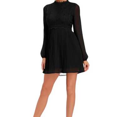 Lulus Charlisa Black Long Sleeve Lace Mini Dress