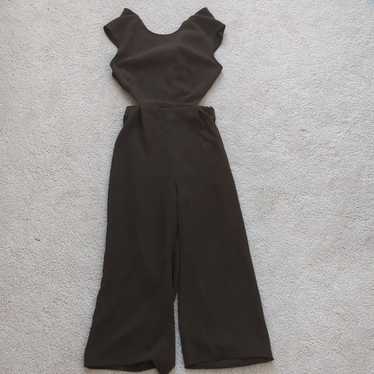 Zara Woman Mona Open Back Cropped Jumpsuit Size M - image 1