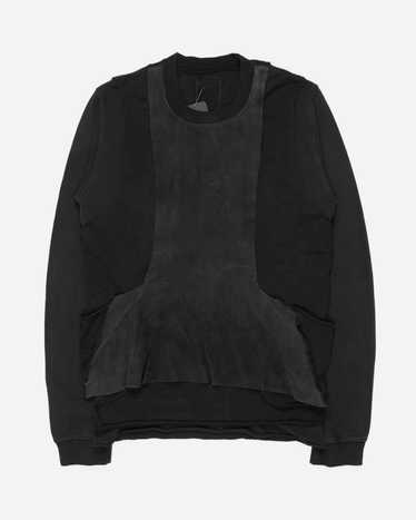 Rick Owens SLAB Leather Paneled Crewneck Sweatshi… - image 1