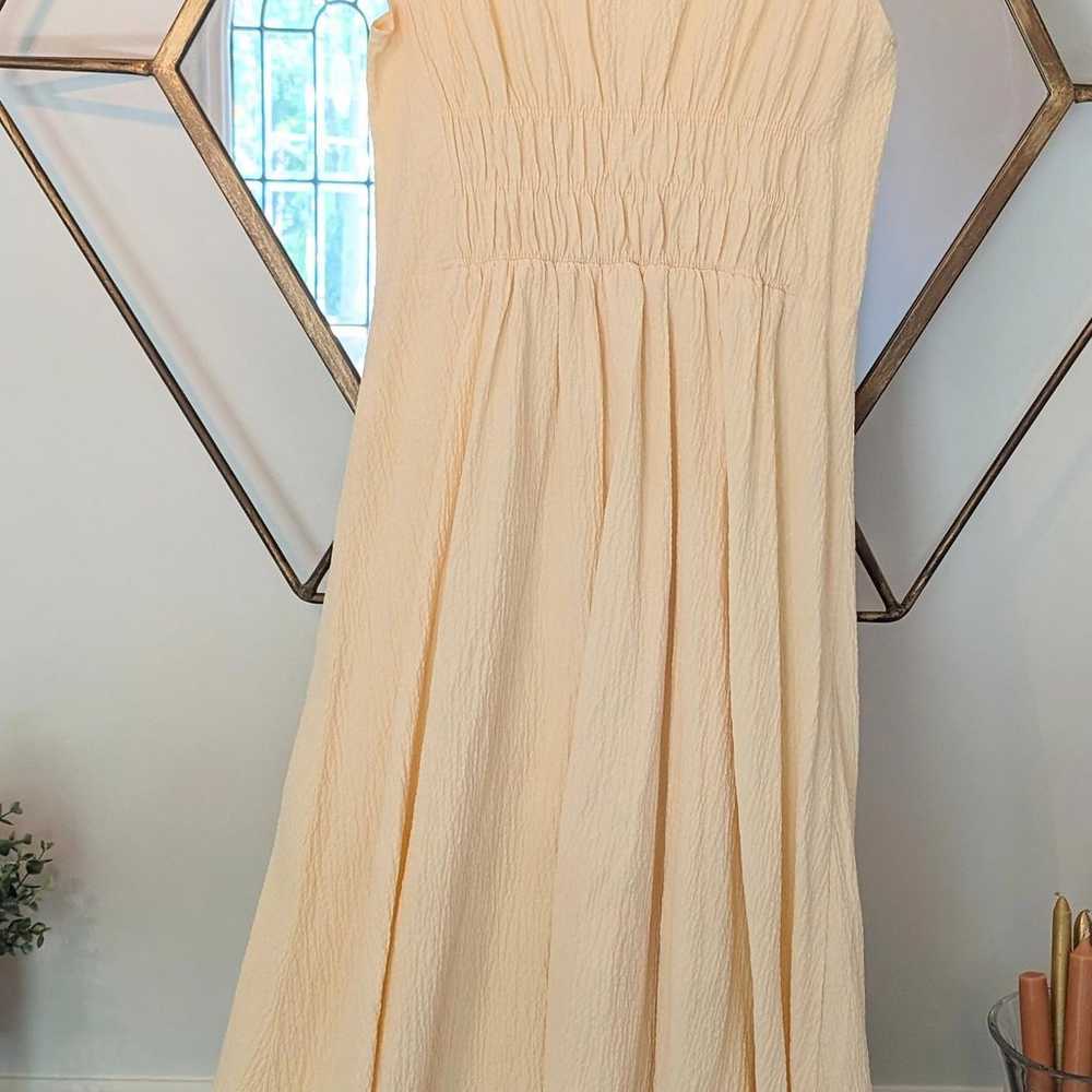 Mango Yellow Cotton Blend Maxi Dress, size 2 - image 1