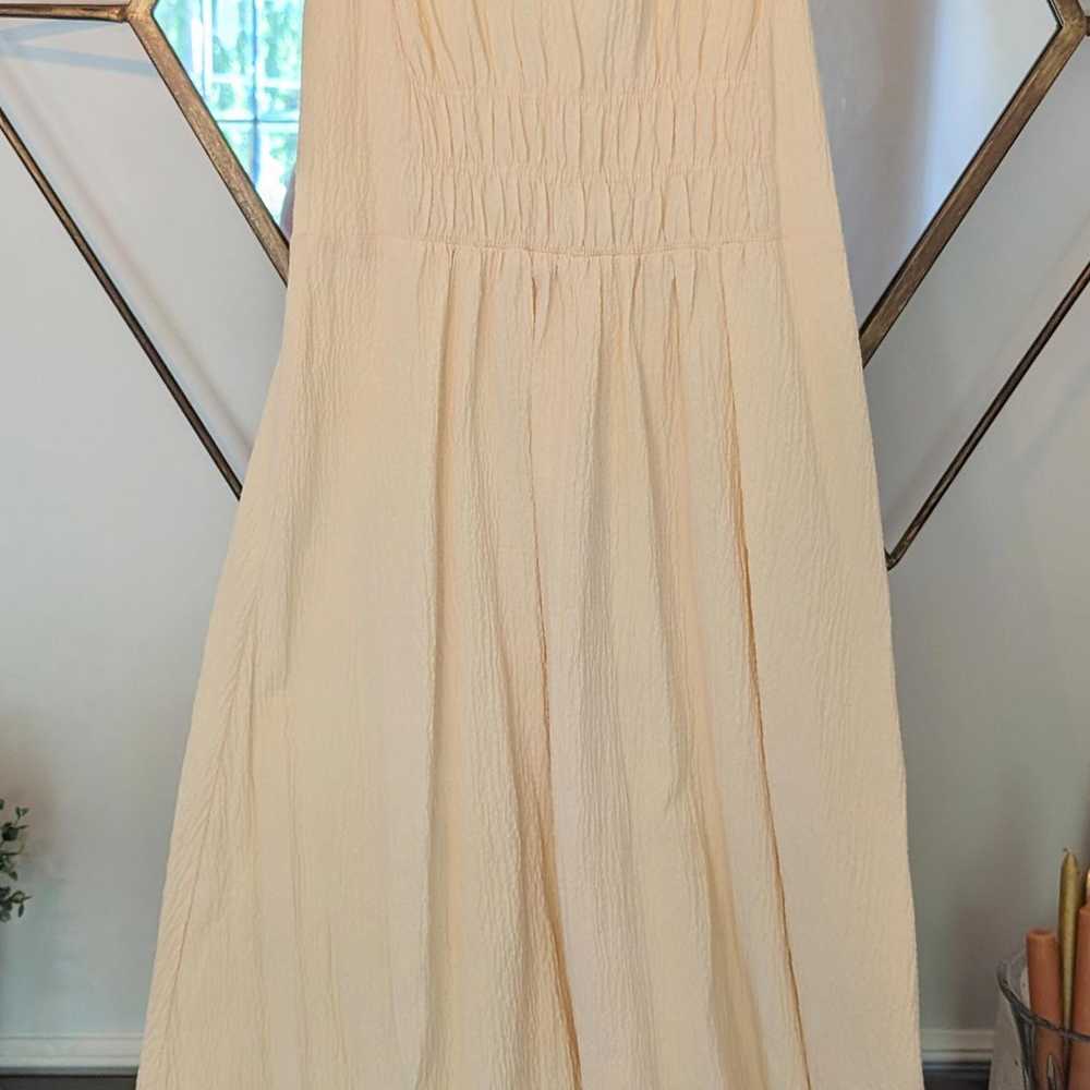 Mango Yellow Cotton Blend Maxi Dress, size 2 - image 3