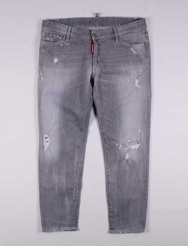 Dsquared2 Dsquared2 Grey Distressed Slim Fit Denim