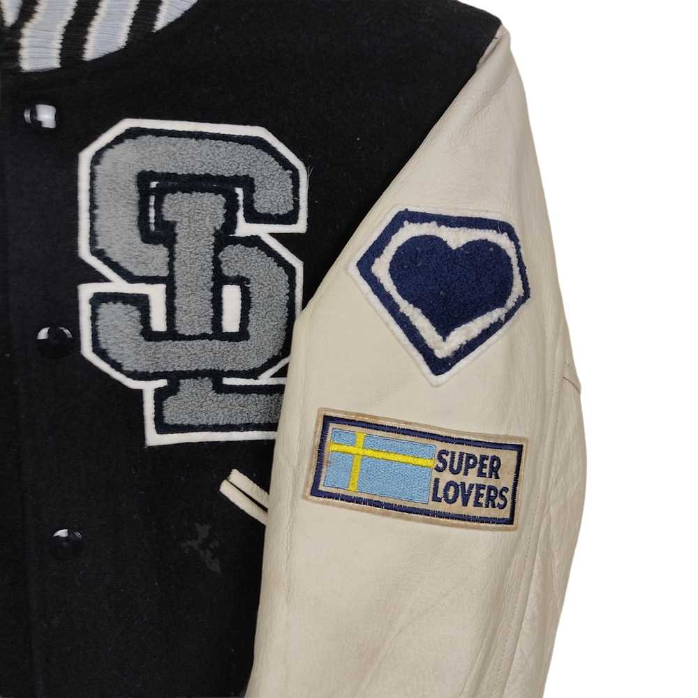 Vintage - Vintage SUPER LOVERS Leather Varsity Ja… - image 11