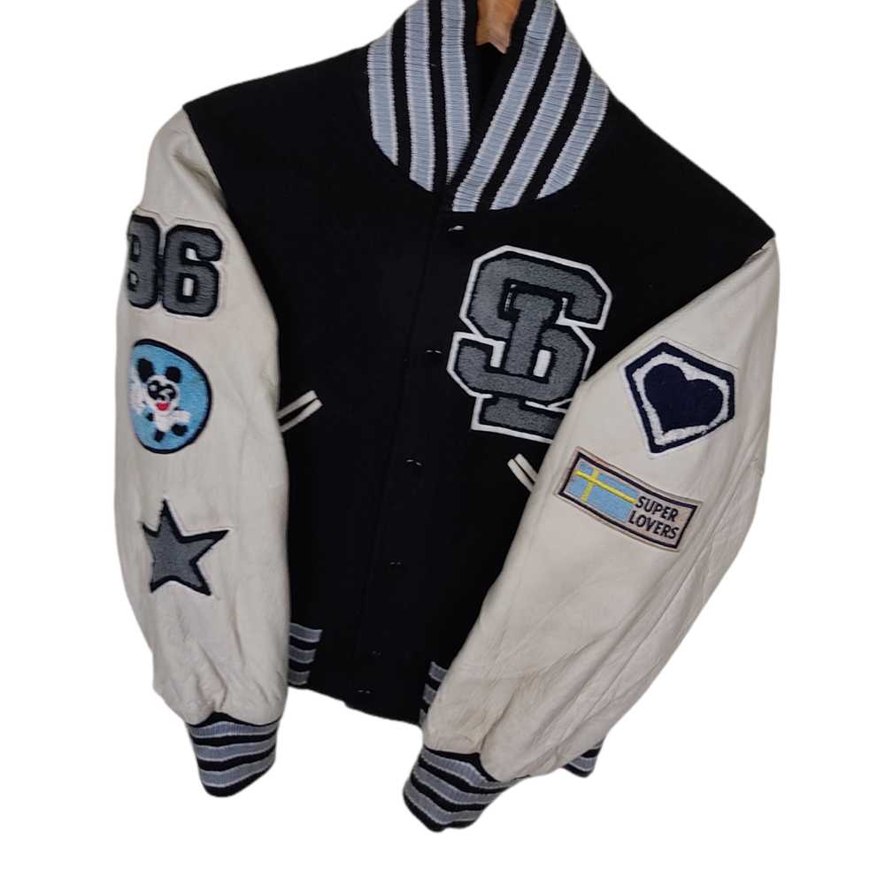 Vintage - Vintage SUPER LOVERS Leather Varsity Ja… - image 3