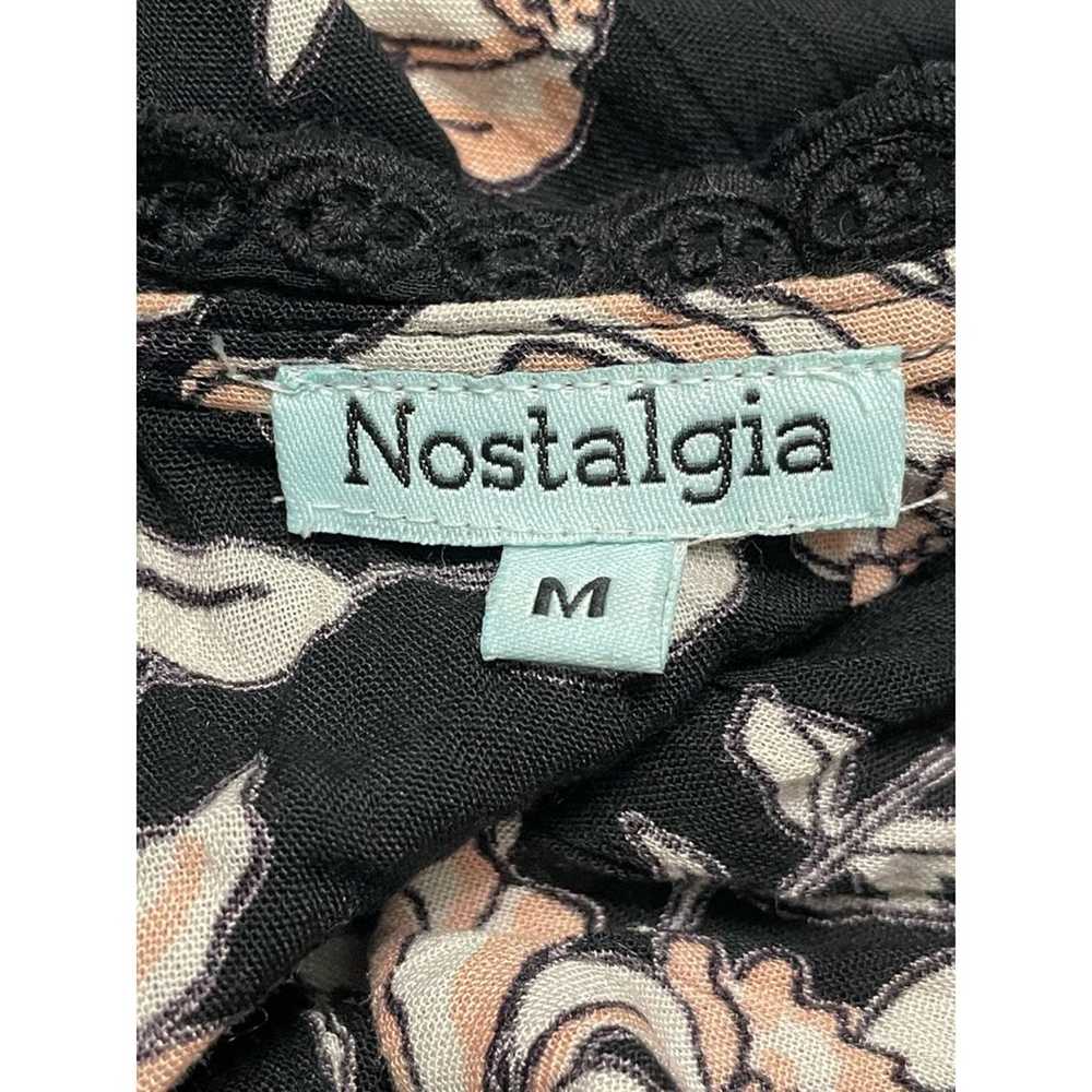 Nostalgia Womens Sundress Black Midi Floral Tie N… - image 7