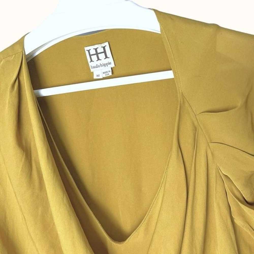 HAUTE HIPPIE Asymmetric cowl draped silk dress  i… - image 4