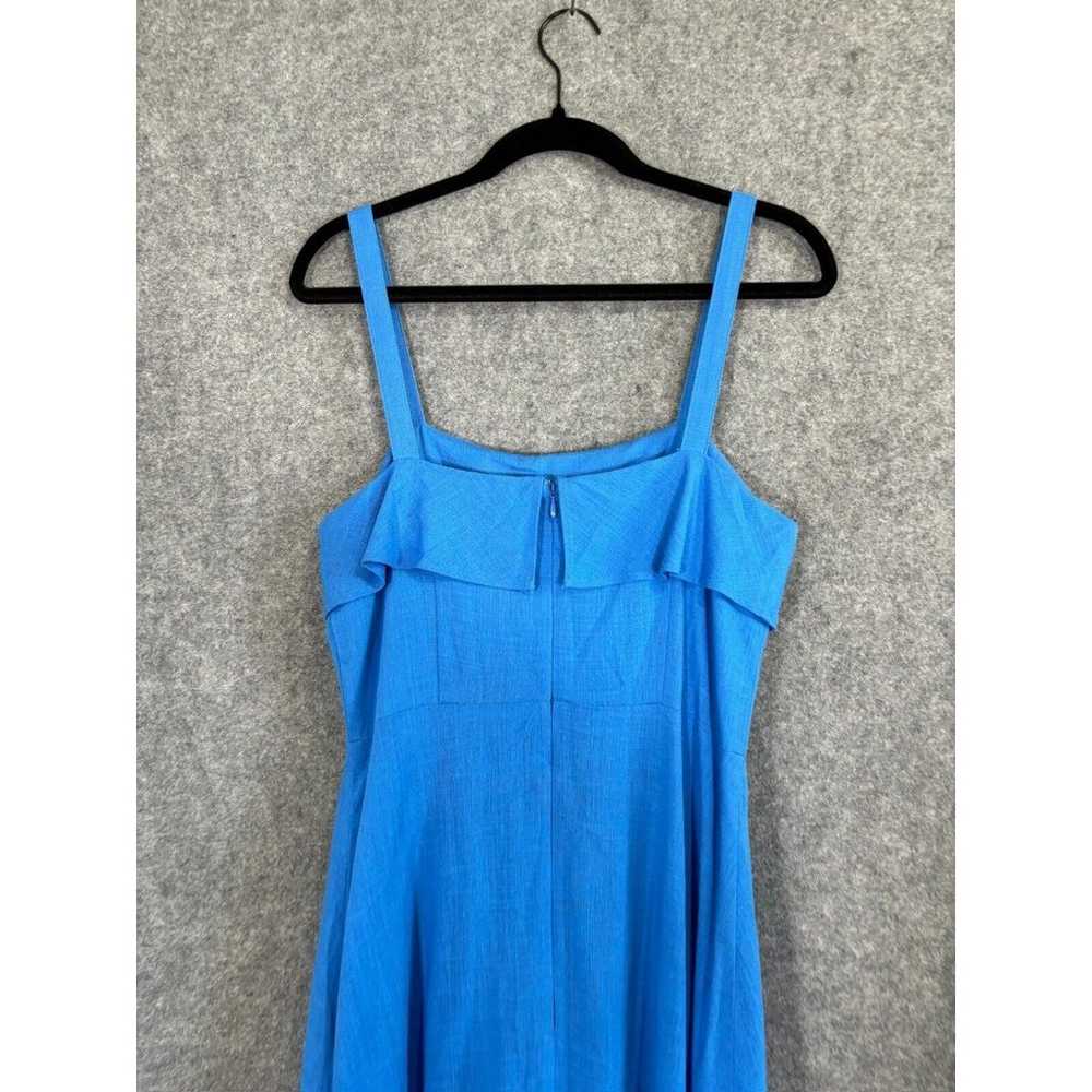 Ann Taylor Dress Women 4 Blue Linen Blend foldove… - image 12