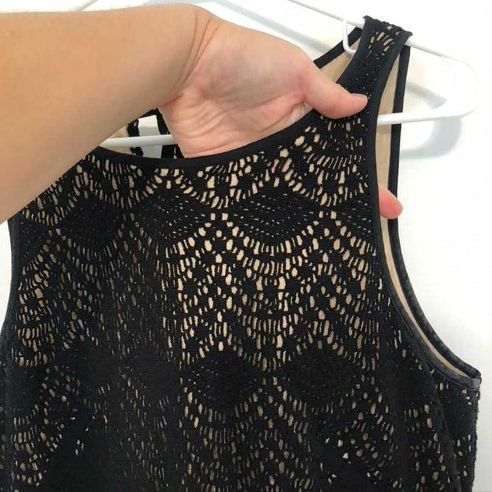 ANN TAYLOR LOFT Black Beige Crochet Sleeveless Ti… - image 5