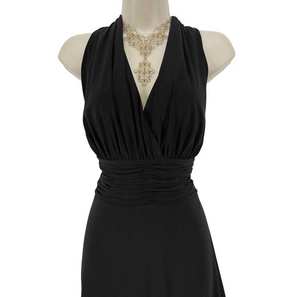 Size 8 SEXY RUCHED BLACK MARILYN MIDI DRESS Eveni… - image 2