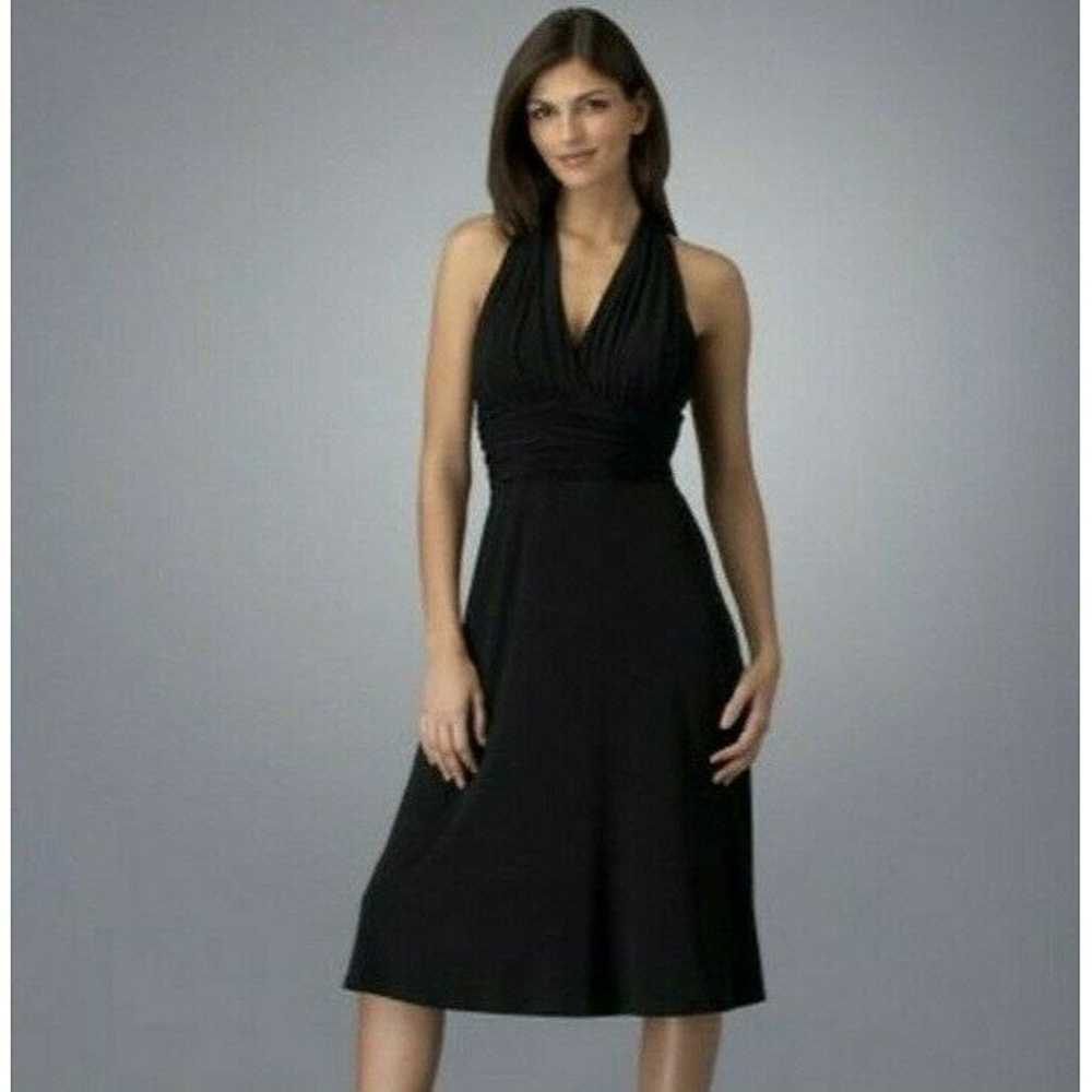 Size 8 SEXY RUCHED BLACK MARILYN MIDI DRESS Eveni… - image 4