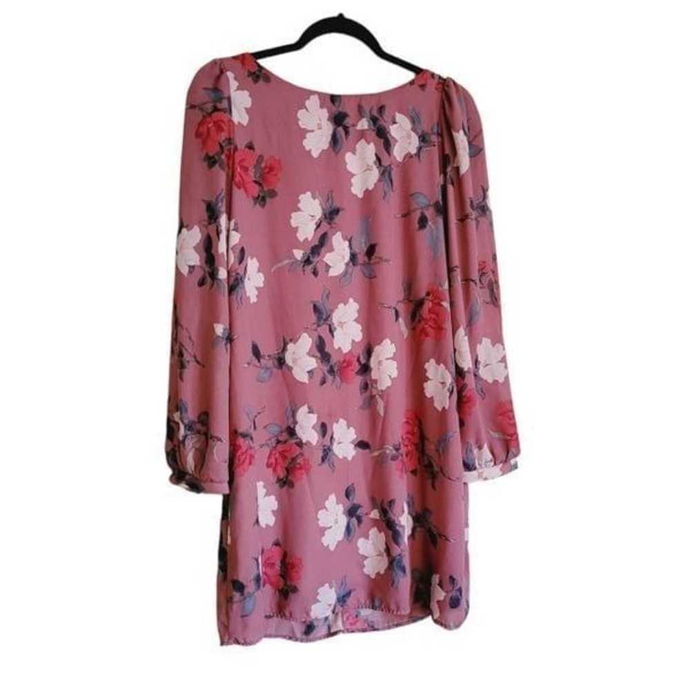 LULUS floral mini tunic dress mauve light fabric … - image 1