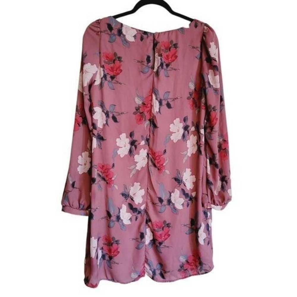 LULUS floral mini tunic dress mauve light fabric … - image 2