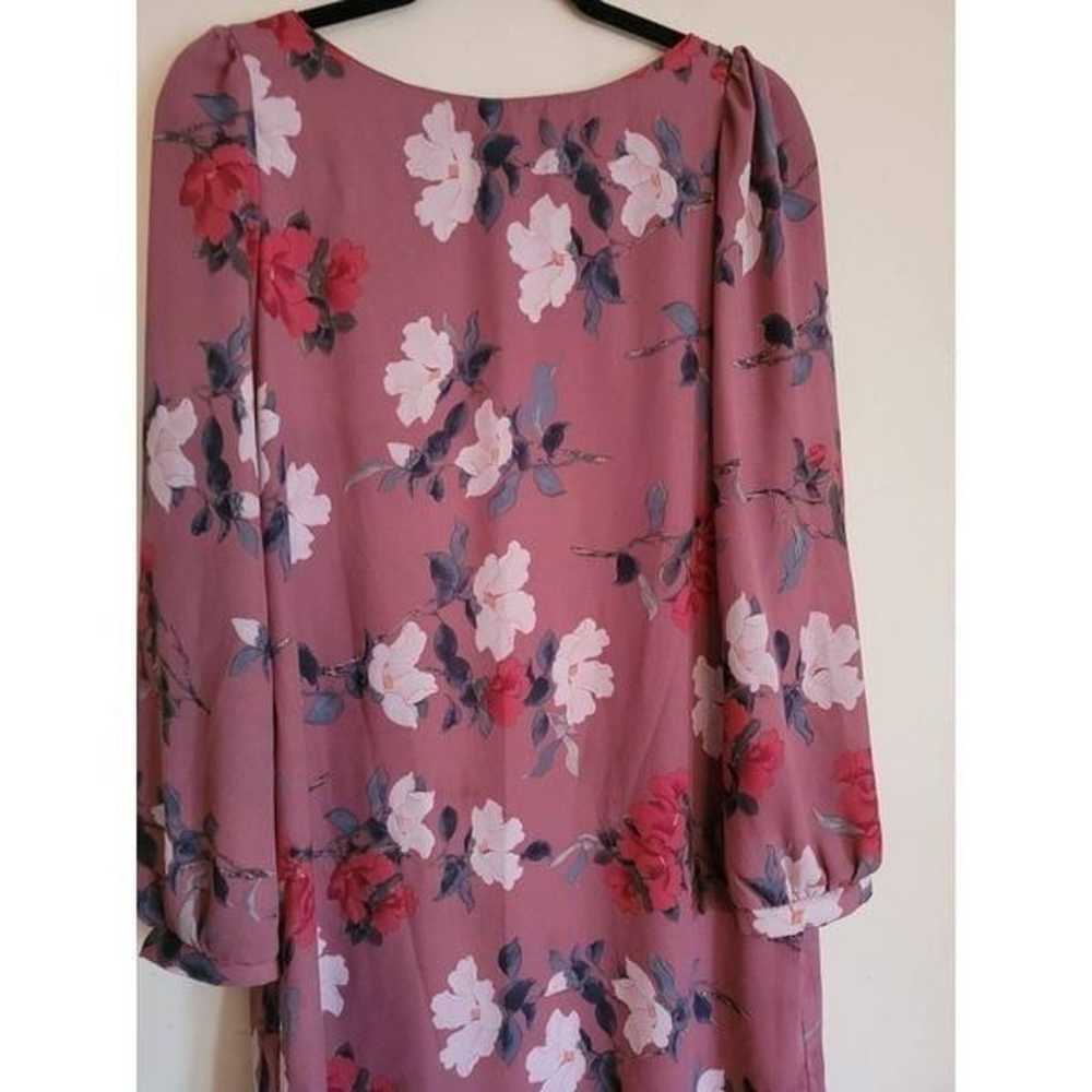 LULUS floral mini tunic dress mauve light fabric … - image 4