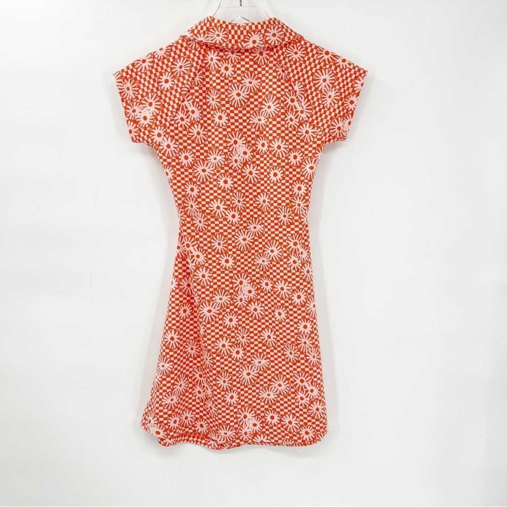 NEW Urban Outfitters Arlo Zip Mini Dress XS Orange - image 3