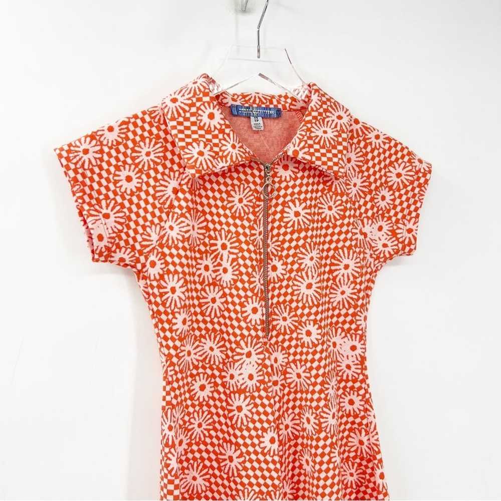 NEW Urban Outfitters Arlo Zip Mini Dress XS Orange - image 4