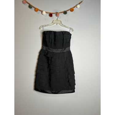 Bebesh black strapless layered ruffle dress