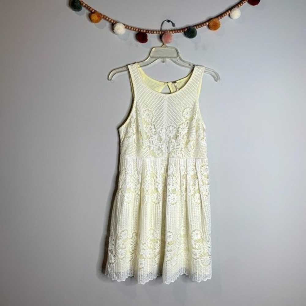 Free People Rocco White & Yellow Lace Dress - image 2