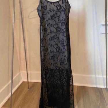 Small vintage 90s black lace dress - image 1