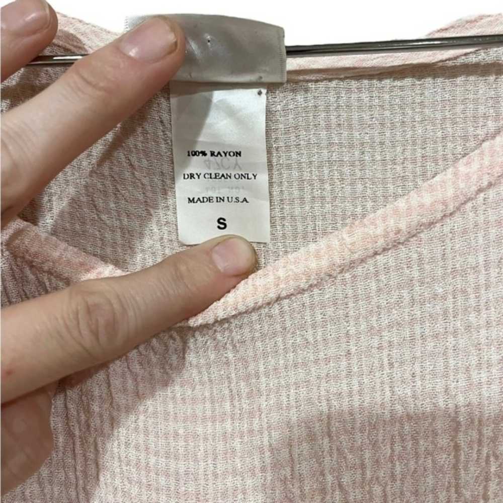 Eileen Fisher Pink Gingham Crinkled Fabric Rayon … - image 6