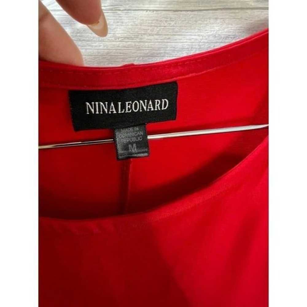 Women's Nina Leonard Draped Sleeve Cold-Shoulder … - image 5