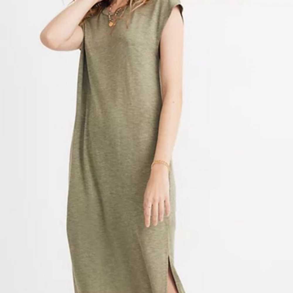 Like New! Madewell Muscle Midi Dress - Olive Gree… - image 2