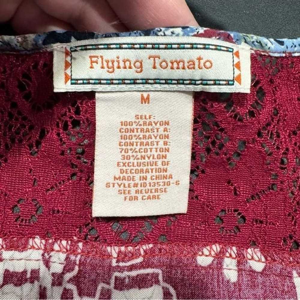 Flying Tomato Smocked Dress sz M Hipster Ruffle S… - image 6