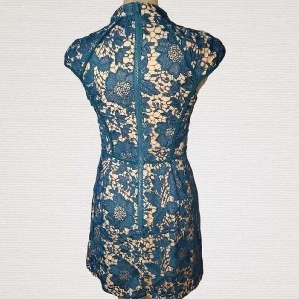 Cameo Teal Blue Open Lace Dress Size Medium - image 3