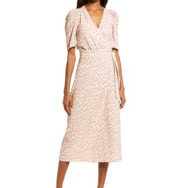 FOURTEENTH PLACE Nordstrom Wrap MIDI Dress in pink