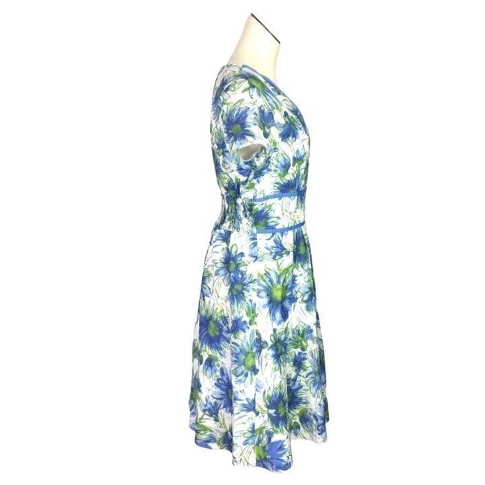 Coldwater Creek Women 12 Floral V Neck Dress Blue… - image 3