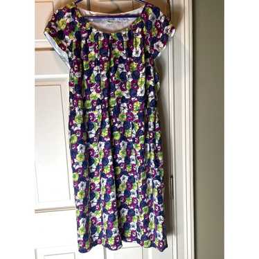 Boden Dress Silk Pansy Floral Print Knee Length C… - image 1