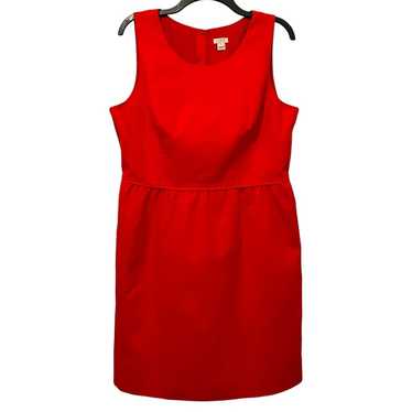 J Crew Sleeveless Linen Dress Shell Poppy Red Size