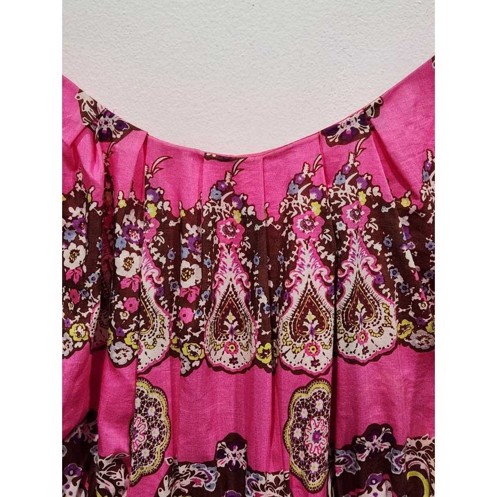 Eliza J Silk Blend Pink & Brown Floral Print Slee… - image 3