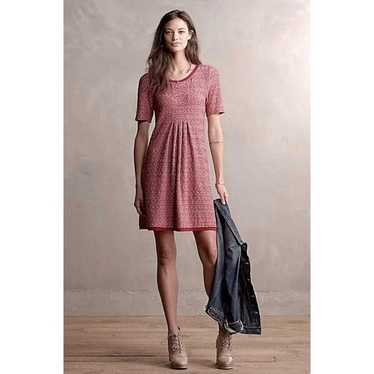 Maeve Dora Dress Textured Red Anthropologie Small - image 1