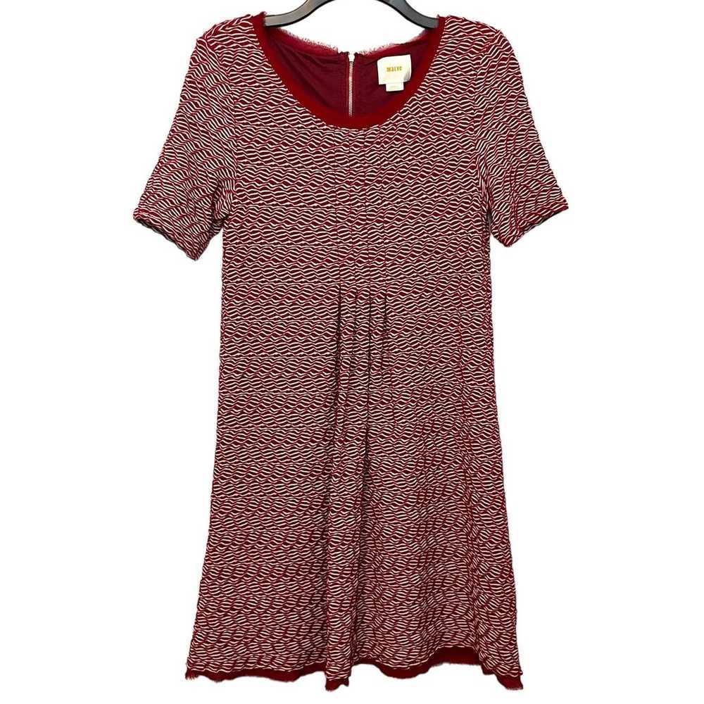 Maeve Dora Dress Textured Red Anthropologie Small - image 2
