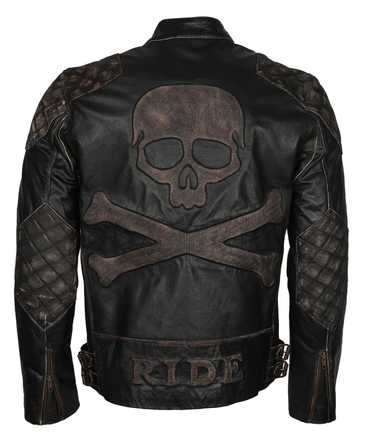 Leather Jacket Vintage Embossed Motorcycle Leather