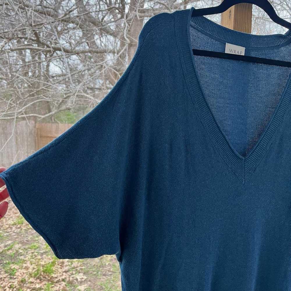 Wrap London Turquoise Knit Shift Dress 100% Organ… - image 3