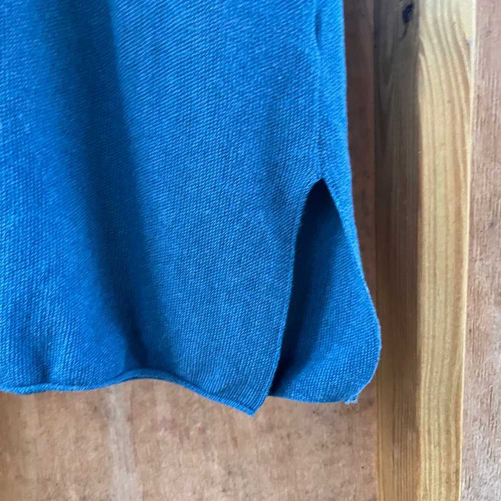 Wrap London Turquoise Knit Shift Dress 100% Organ… - image 5