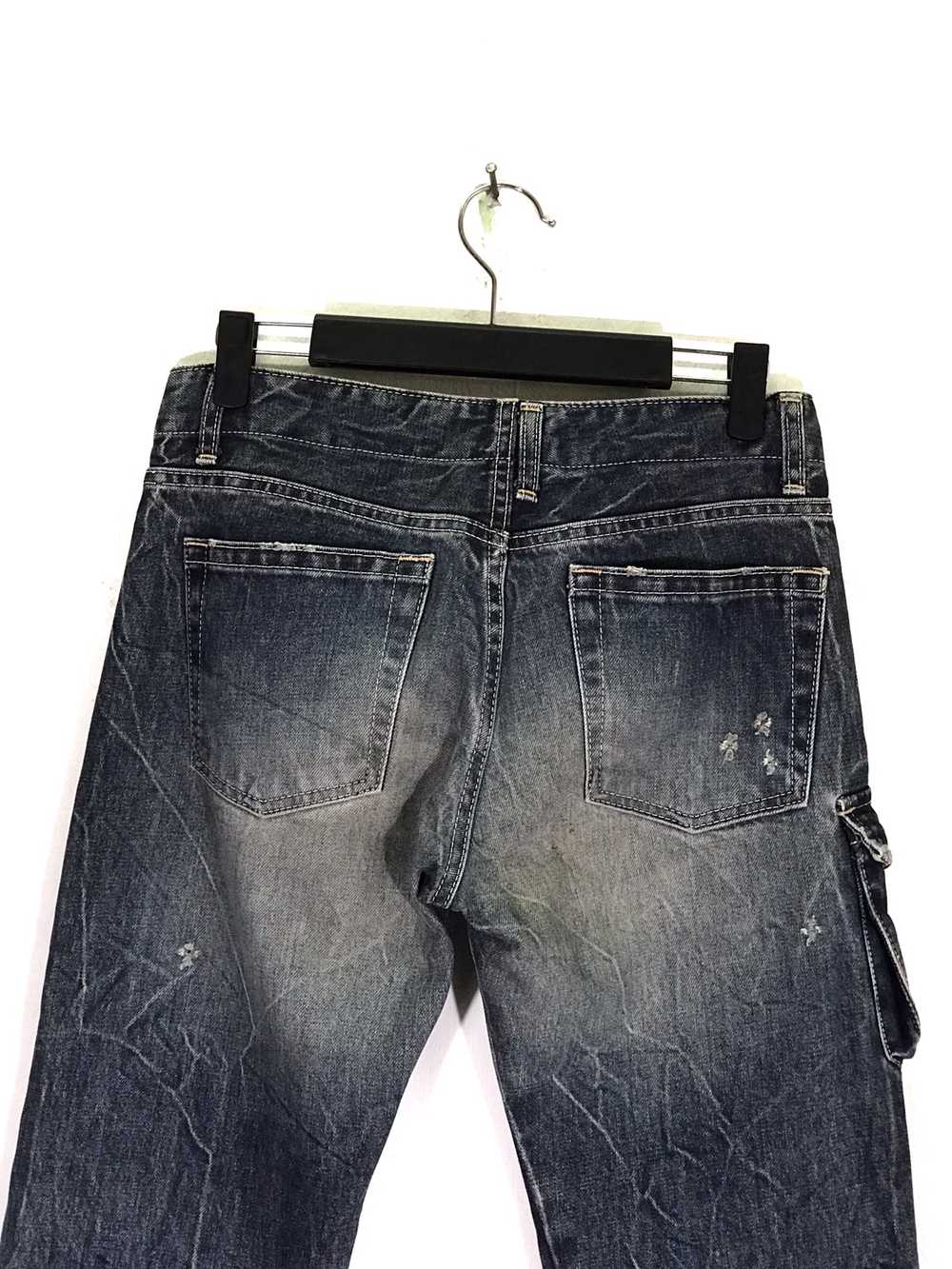 Indigo - Blue Blue Japan Distressed faded Jeans M… - image 5