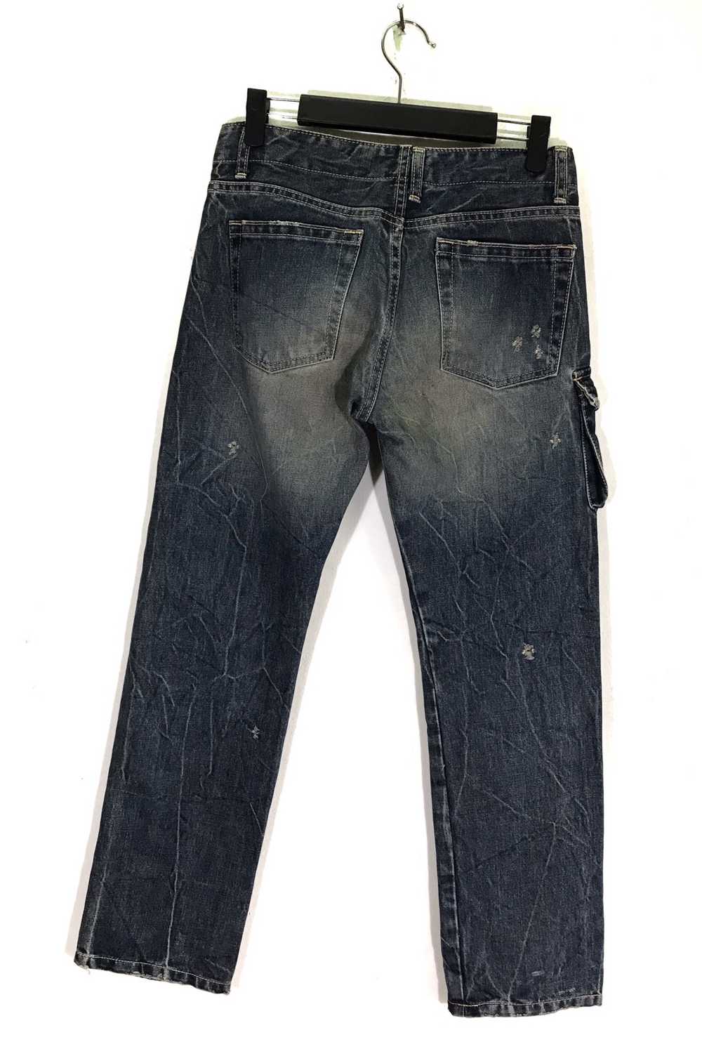 Indigo - Blue Blue Japan Distressed faded Jeans M… - image 8