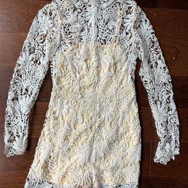 Ivory embroidered lace romper