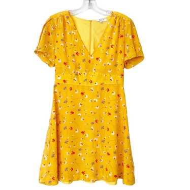 Madewell Silk Belladonna Yellow Floral Dress Sz 2 - image 1