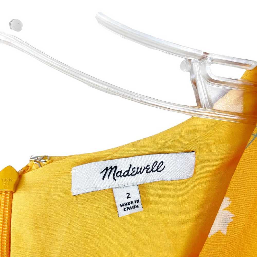 Madewell Silk Belladonna Yellow Floral Dress Sz 2 - image 2
