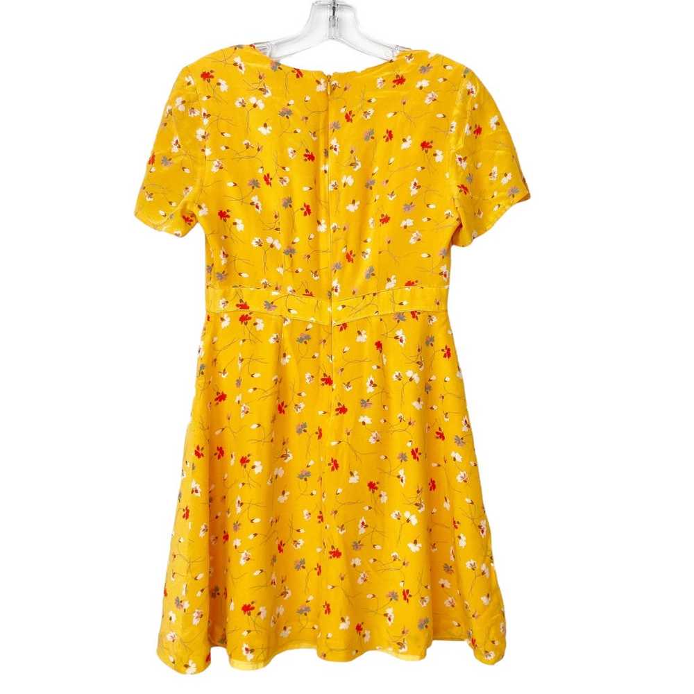Madewell Silk Belladonna Yellow Floral Dress Sz 2 - image 4