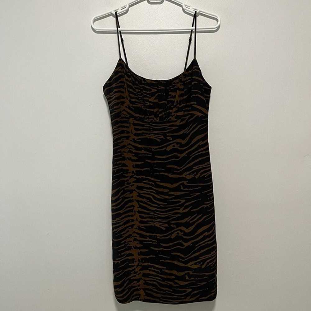 Staud Bell Zebra Print Mini Dress in Black and Br… - image 4