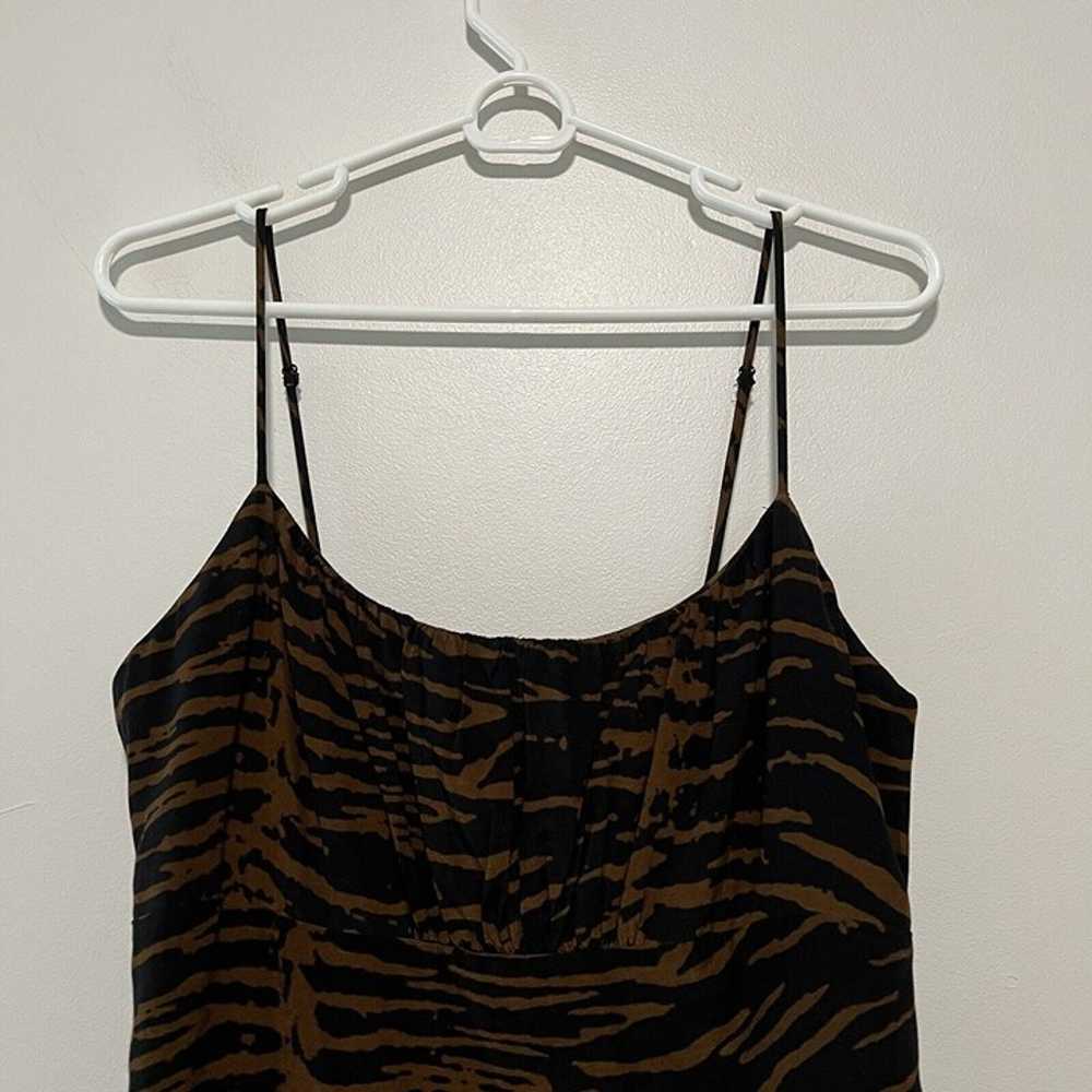 Staud Bell Zebra Print Mini Dress in Black and Br… - image 5